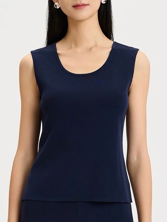 Misook Tops - MISOOK Double Scoop Neck Knit Tank